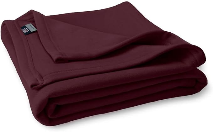 MV Sport Lightweight Sweatshirt Blanket Throw – Warm & Cozy, Breathable Oversized Fleece Knit, Couch, Bed, Travel, Cold Nights, and Outdoors – Soft Light Weight Blanket 54" x 84" Maroon