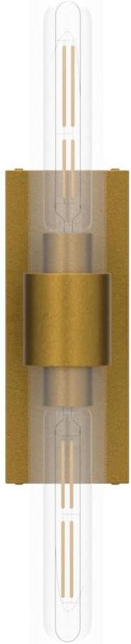 Brass Bathroom Vanity Wall Sconces, 2-Light Glass Tube Wall Sconces, 24 Inch Horizontal or Vertical Linear Wall Sconces,Gold Vanity Light, Indoor Wall Sconces, E26 Bulb Included