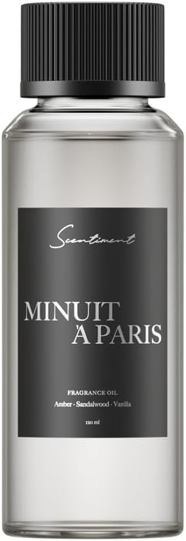 Scentiment Diffuser Oil - Minuit à Paris | Aromatherapy Home Fragrance | Inspired by Hotel Costes® | Luxurious Scent with Notes of Amber, Sandalwood, Vanilla (120 mL)