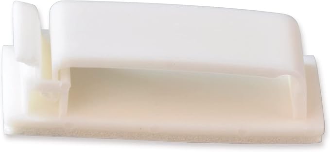 Cable Clips, Ethernet Cable Organizer, Conwork Adhesive Wire Management Clamps, Desktop Cord Holder Hider, Charging Cable Organizer & Management System for TV PC Laptop Home Office [50-Pack, White]