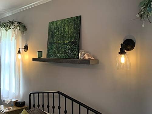 joelsantiques 42 Inch Wooden Floating Shelves for Wall - 42x6x2 in - Made of Natural Wood - Long Heavy Duty Rustic Wall Shelves for Bedroom - Perfect for Living Room, Kitchen - Gray - Grey