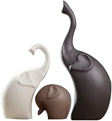 Home Furnishing Ceramic Elephant Decoration handicrafts 3pcs Set