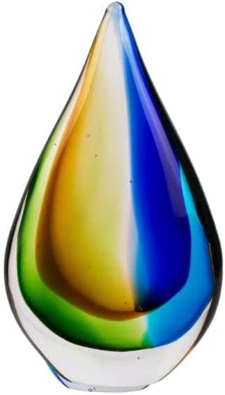 Yao Yuan Hand-Blown Glass Sculpture - Murano-Style Glass Statue and Figurine - Wonderful Gift, Blue and Green Color