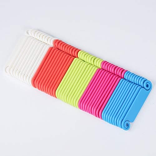 Honoson 50 Pieces Cable Tags Cable Management Labels Multicolor Labels Cord Identification Tags for USB Computer Phone Charger