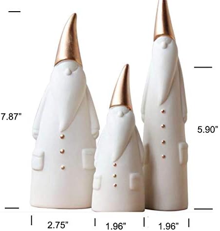 Ceramic Santa Claus Statue, Cute Statues, Father Christmas Figurines for Home Desk Shelf Decor/A Set of 3pcs (Father Christmas/A Set 3pcs) (White)