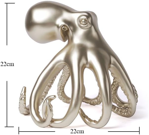 Abstract Sculpture Decor Modern Arts Octopus Figurine Table Centerpiece Statue Polyresin 8.7 inch