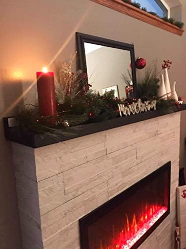 joelsantiques - 60 Inch Wooden Floating Shelves for Wall - 60x6x2 in - Made of Natural Wood - Long Heavy Duty Rustic Wall Shelves for Bedroom - Perfect for Living Room, Kitchen - Black