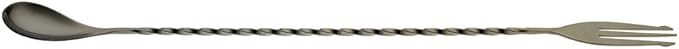 Barfly Bar Spoon, Fork End 12 3/8" (31.5 Cm), Gun Metal Black