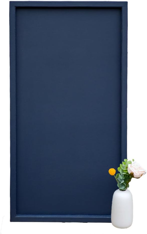 35 * 18 Inch Rectangular Ottoman Tray | Textured PU Leather, Waterproof & Heat-Resistant Storage for Coffee/Dining Tables, Sofa, Bed, Entertainment & Party (Navy Blue, 35 * 18in)