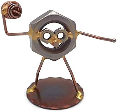 Football Nut Collectible Handmade Metal Art Figurine, Desk Accessories, Trophy, Boss Gift, Home Office Décor