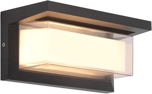 Outdoor Modern Wall Sconce Lights,Dimmable Indoor Wall Light Fixtures,3 Color 3000K/4000K/6500K Adjustable,24W Exterior Wall Lighting,Waterproof Outdoor Porch Light,2160LM Indoor Wall Sconce 1 Pack