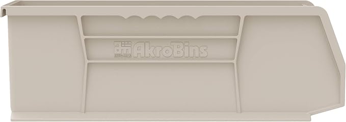 Akro-Mils 30234 AkroBins Plastic Storage Bins, Space-Saving Stackable Bins for Garage, Pantry, Craft Organization, 15" x 5" x 5", Clear, 12-Pack