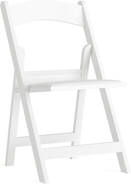 Flash Furniture Hercules™ Series Folding Chair - White Resin - 1000LB Weight Capacity Comfortable Event Chair - Light Weight Folding Chair