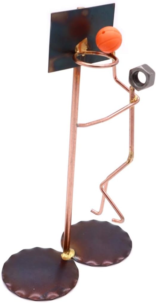 Basketball Lay Up Collectible Handmade Metal Art Figurine, Desk Accessories, Trophy, Boss Gift, Office Décor, Business Professional, Sports