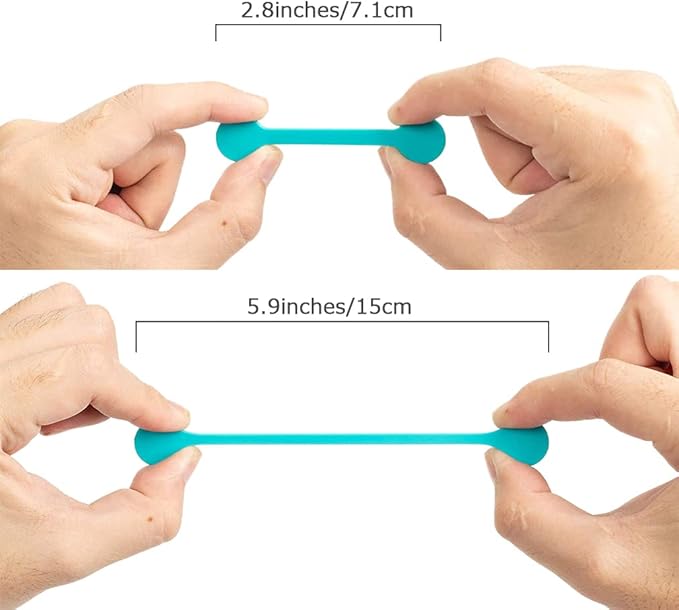 Viaky 6 Packs Magnet Wire Winder Straps, Multi-Colored Noticeboard Fridge Clips Silicone Cable Organizer Reusable Tie Phone Earbuds Bookmark Whiteboard Fridge (Lake Blue, Blue, Gray)