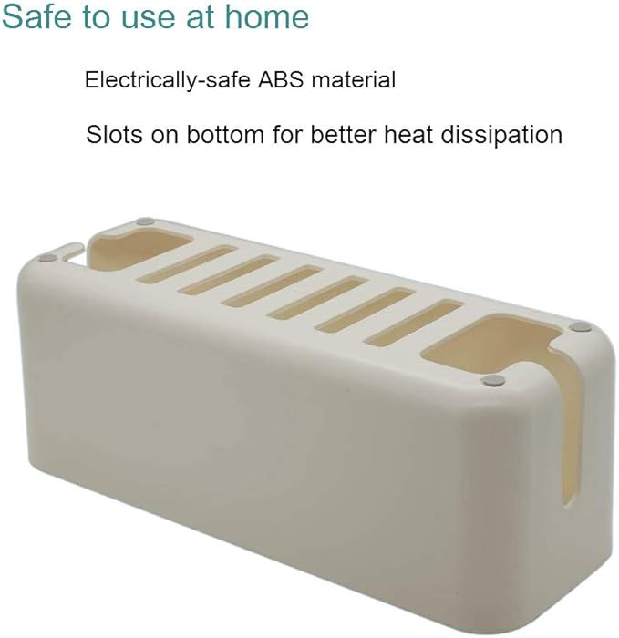 Cable Management Box| Power Stripe Organizer|Cord Organizer Box| Hide and Conceal Power Strips and Electrical Cords from TVs, Computers, and Desks| Keep Pets Safe