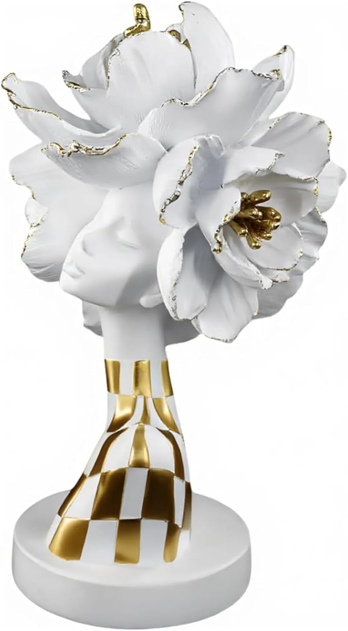 African Statues for Home Decor, Sculptures Decorations for Living Room, 11'' African Lady Art Bust Figurines, African Modern Aesthetic Ornament for Shelf and Tables, Décor Accents Gifts for Women