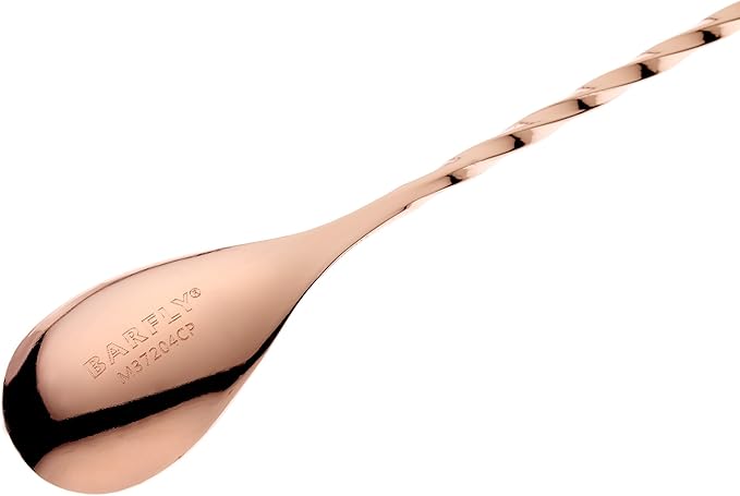 Barfly 13.2-inch Diamond Lattice Etch Bar Spoon, Copper Plated