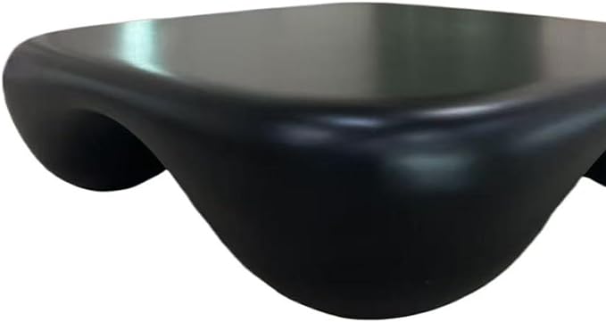 40" Cloud Modern Coffee Table with Curved Design, Fiberglass Minimalist Center Table, Contemporary Stone Accent Table for Living Room, Apartment, No Need Assembly