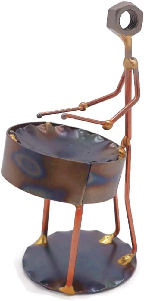 Steel Drum Collectible Handmade Metal Art Figurine, Desk Accessories, Trophy, Band, Office Décor, Band, Musical Instrument