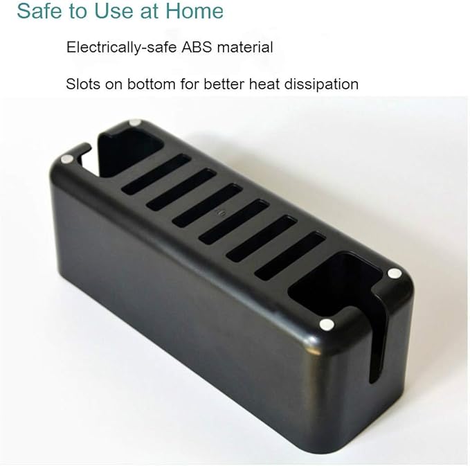 Cable Management Box| Power Stripe Organizer|Cord Organizer Box| Hide and Conceal Power Strips and Electrical Cords from TVs, Computers, and Desks| Keep Pets Safe