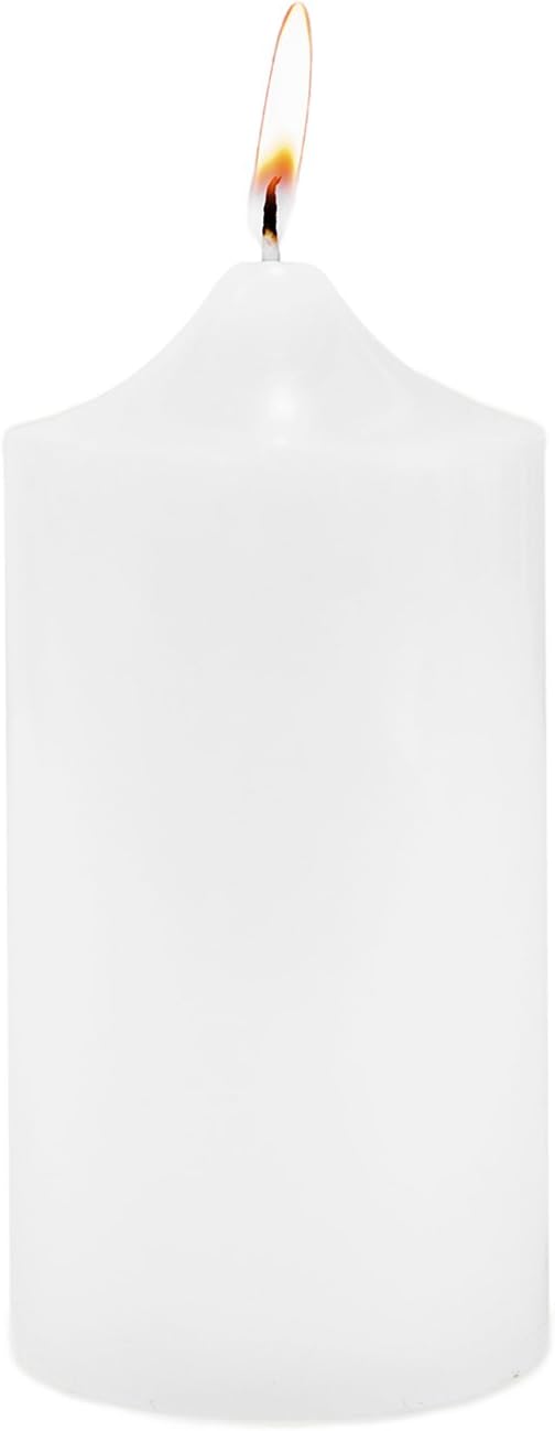 Super Z Outlet Unscented Pillar Candles for Weddings, Home Decoration, Relaxation, Spa, Smokeless Cotton Wick (1, White, 3"x6")