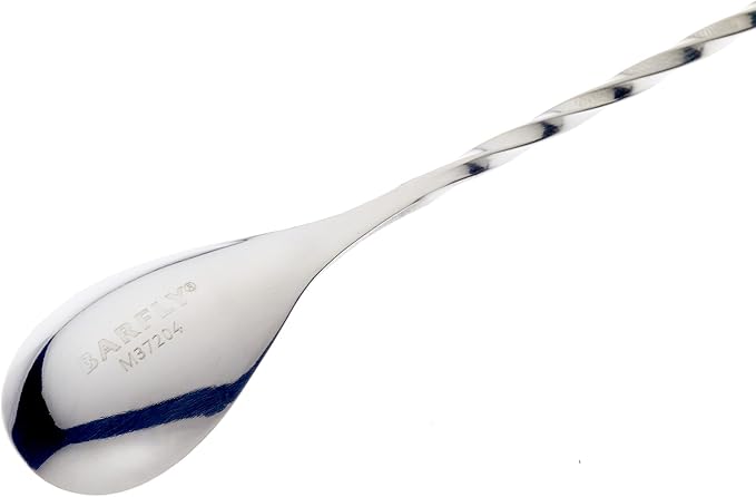 Barfly 13.2-inch Diamond Lattice Etch Bar Spoon, Stainless Steel