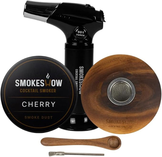 Smokeshow Cocktail Smoker Bundle with Kitchen Torch, One Flavor of Wood Chips Cherry (No Butane Included)