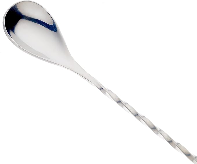 Barfly 13.2-inch Diamond Lattice Etch Bar Spoon, Stainless Steel