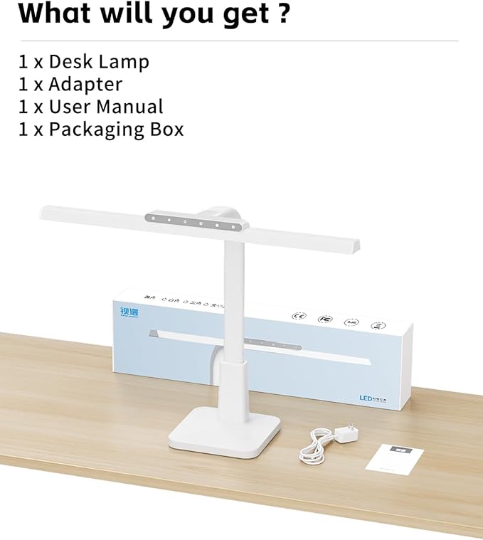 LED Desk Lamp for Home Office with Base, Dimmable Eye-Caring Computer Light with Memory & Timer Functions, Flexible Gooseneck Touch Control Architect Desk Light for Reading, Study, Workbench (White)