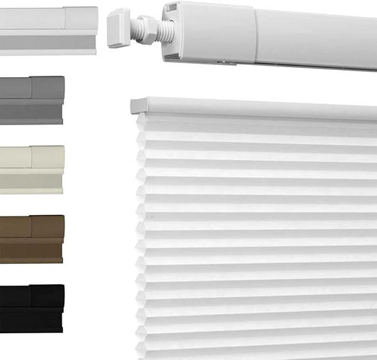 No Drill No Tools Cellular Shades Top Down Bottom Up Blackout Blinds for Windows Cordless Honeycomb Window Shades Easy to Install for Home,Light Filtering-White,33.5" W x 48" H