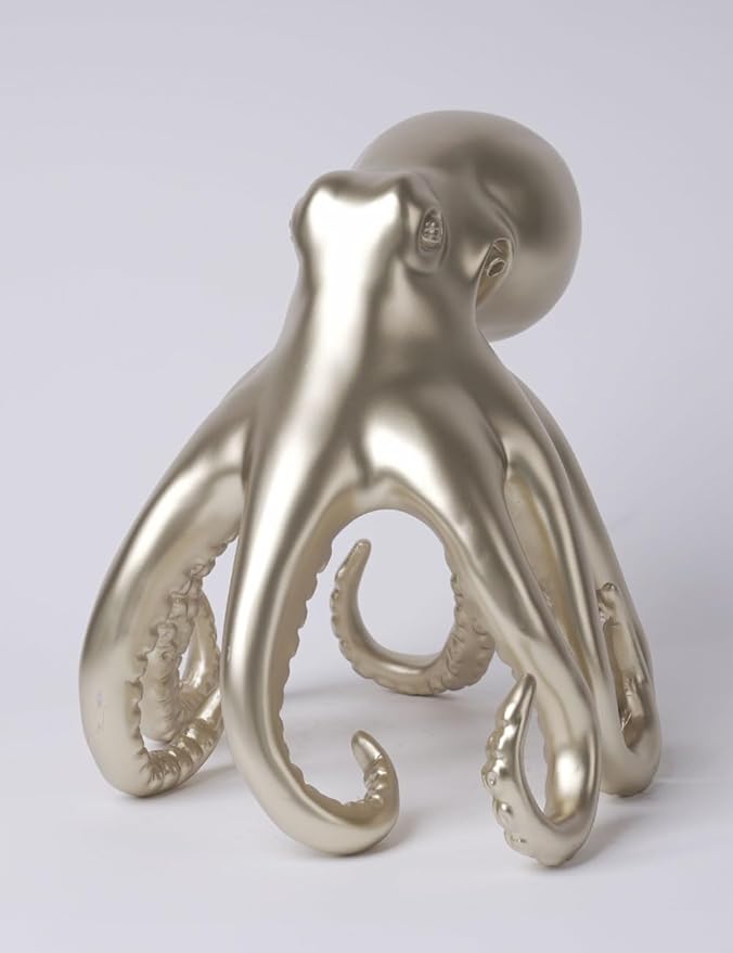Abstract Sculpture Decor Modern Arts Octopus Figurine Table Centerpiece Statue Polyresin 8.7 inch