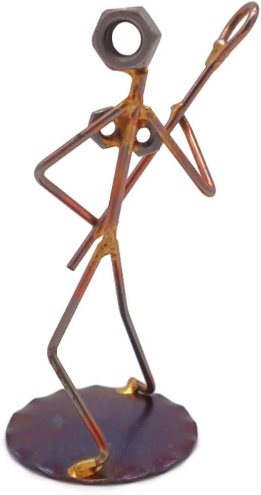 Lacrosse Lady Collectible Handmade Metal Art Figurine, Desk Accessories, Trophy, Boss Gift, Home Office Décor, Collectible Figures