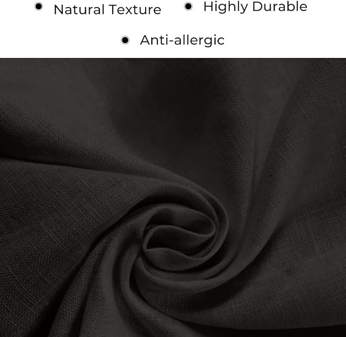 D'Moksha Homes Linen Black Table Runner 36 Inches - 100% Pure Linen Small Table Runner 14 x 36 Inch for Dresser, Coffee Tables, Fall, Autumn and Halloween - Machine Washable