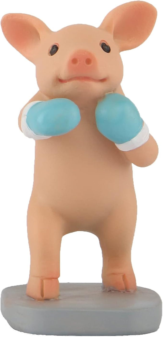 Pig Statue Mini Pig Figurine, Resin Home Decor, Lucky Animal Garden Statue for Micro Landscape (Pig Boxer)