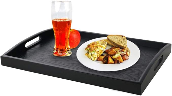 Wooden Rectangular Serving Tray - Nature Manchurian Ash Wood Food Tray (Small)