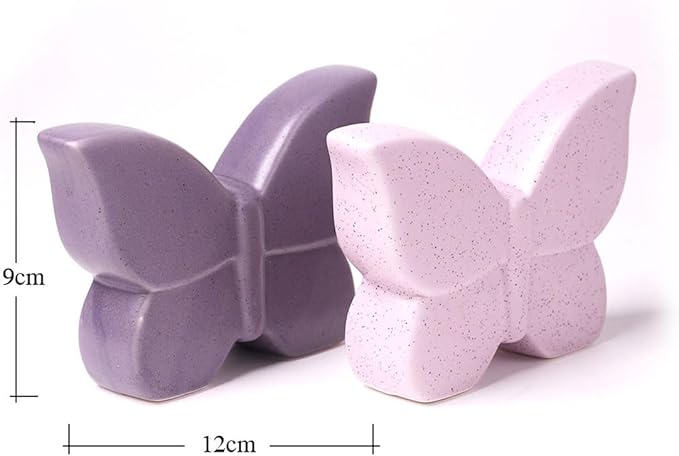 2pcs Butterfly Decor Statue Animal Figurine Gifts Modern Arts Ceramic Sculpture 4.7 inch