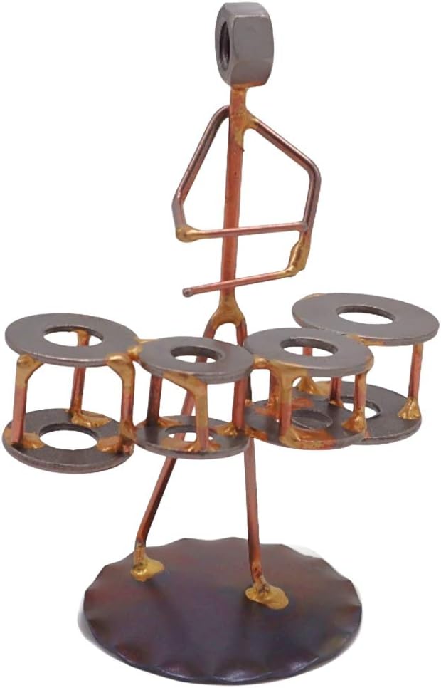 March Drum Quad Collectible Handmade Metal Art Figurine, Desk Accessories, Trophy, Band, Office Décor, Marching Band, Musical Instrument