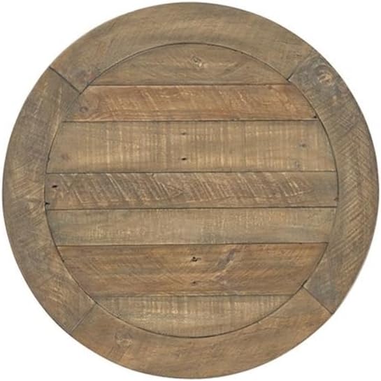 Napa Solid Wood Farmhouse Rustic Round End Side Living Room Table, Nightstand 26" W x 26" D x 25" H