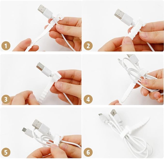 Silicone Zip Ties, Reusable Zip Ties, 20pcs Rubber Cable Ties Straps,Cable Management,Travel Essentials Elastic Fastening Cord Ties Cord Organizer for Office,White Cable Straps 4.5inch (20Pcs White)