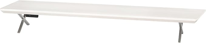 Anji Mountain Monitor Stand - Desktop Organizer & Laptop Riser, Ergonomic Monitor Riser, Space-Saving Monitor Stand for Desk, Durable Construction, Easy Assembly, Ideal for Home & Office,White Wash