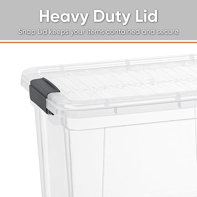 Superio Storage Bins with Lids- 3 Pack, 2.5 Qt Clear Boxes for Organizing, Stackable Plastic Containers- BPA Free, Non-Toxic, Odor Free, Organizer for Home, Office, Dorm