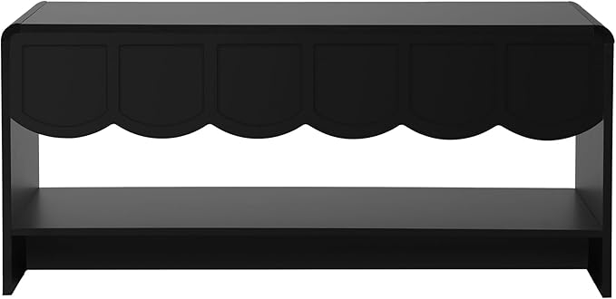 Lift Top Coffee Table with Hidden Compartment, 2 Tier Wooden Center Table with Wave Panel, Modern Lift Tabletop for Home Living Room Office, Black