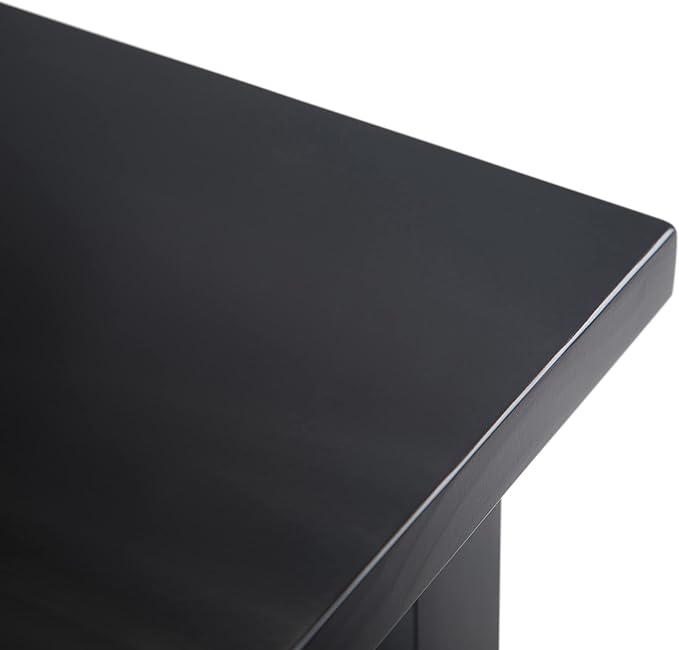 SIMPLIHOME Warm Shaker SOLID WOOD 14 inch Wide Rectangle Transitional Narrow Side Table in Black for the Living Room and Bedroom