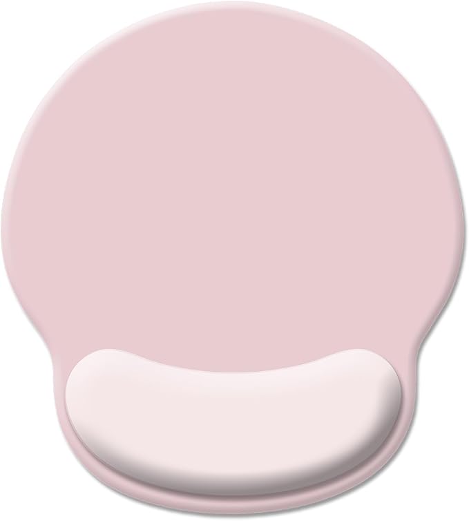 Pink Ergonomic Mouse Pad with Wrist Rest, Cute Mouse Pads Wrist Support, Gaming Mousepad for Desk Laptop Computer with Pain Relief Non-Slip PU Base for Desk Accessories Office Decor Supplies