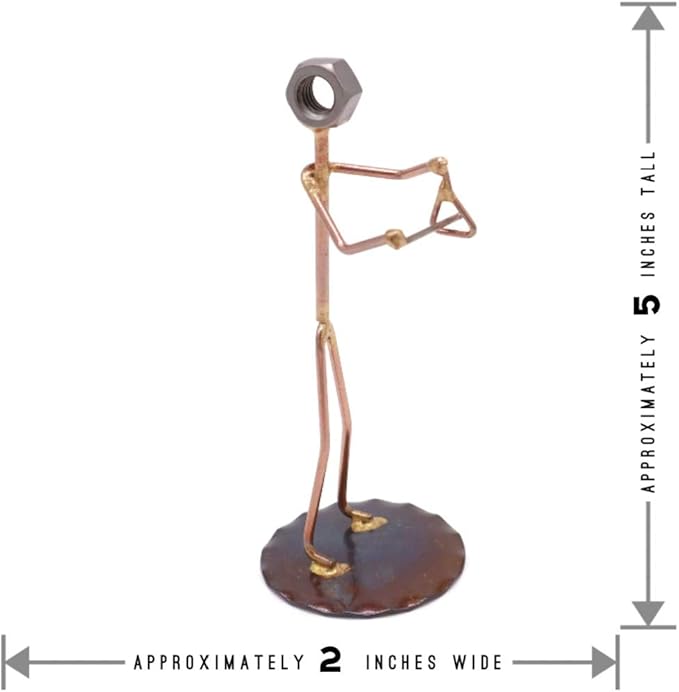 Triangle Player Collectible Handmade Metal Art Figurine, Desk Accessories, Trophy, Band, Office Décor, Musical Instrument