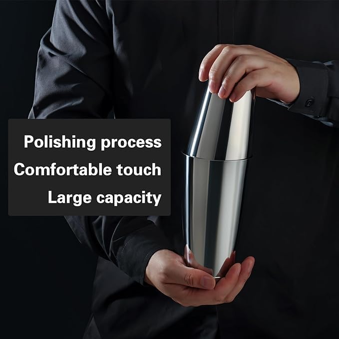 WOTOR Boston Cocktail Shaker Set, 18 oz & 28 oz Stainless Steel Weighted Shaker Tins, Metal Martini Shaker Drink Mixer for Bartending, professional Bar Tools for Bartender