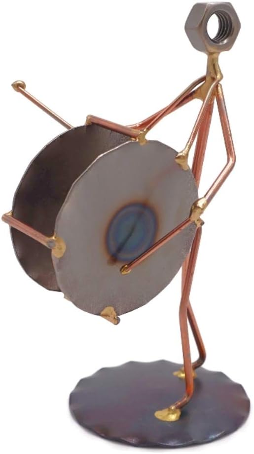 Bass Drum Collectible Handmade Metal Art Figurine, Desk Accessories, Trophy, Band, Office Décor, Band, Musical Instrument