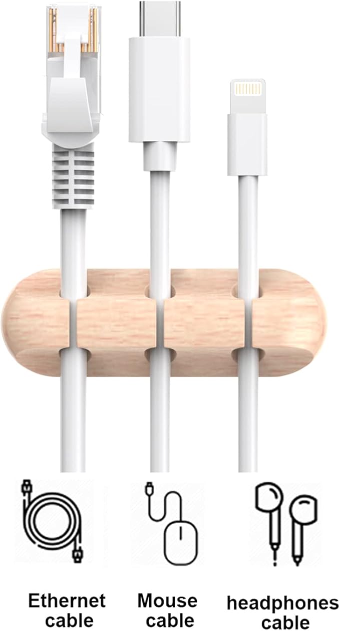 SOULWIT Cable Holder Clips, 3-Pack Cable Management Cord Organizer Clips Silicone Self Adhesive for Desktop USB Charging Cable Nightstand Power Cord Mouse Cable Wire PC Office Home