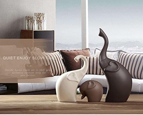 Home Furnishing Ceramic Elephant Decoration handicrafts 3pcs Set